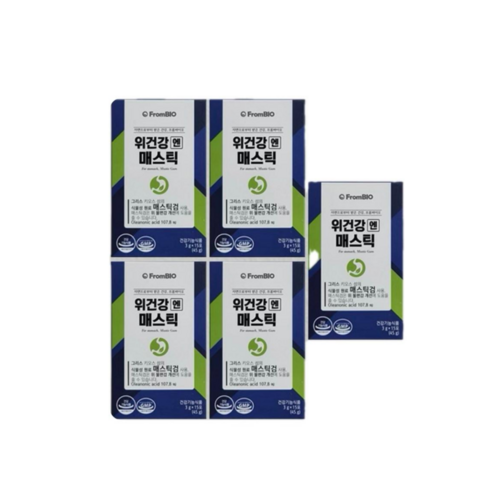 프롬바이오 위건강 엔 매스틱 이병헌 그리스산 순식물성 매스틱 검 15포 5상자, 45g, 5개