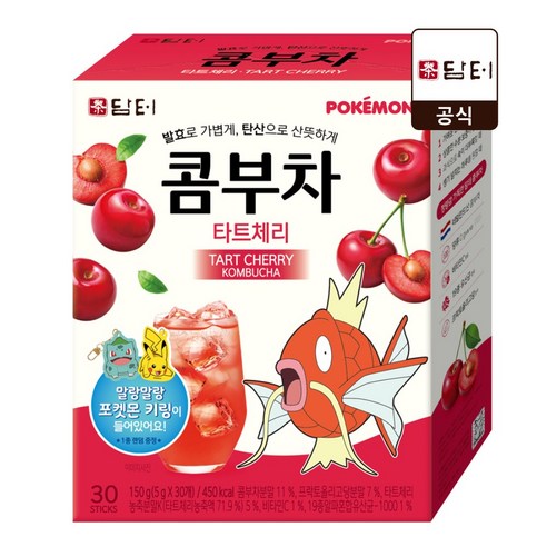 담터 포켓몬 콤부차 타트체리맛, 1개, 30개입, 5g