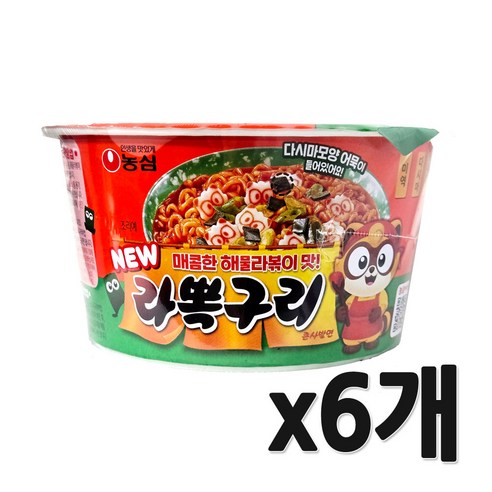 농심 라뽁구리 큰사발면 105g, 6개
