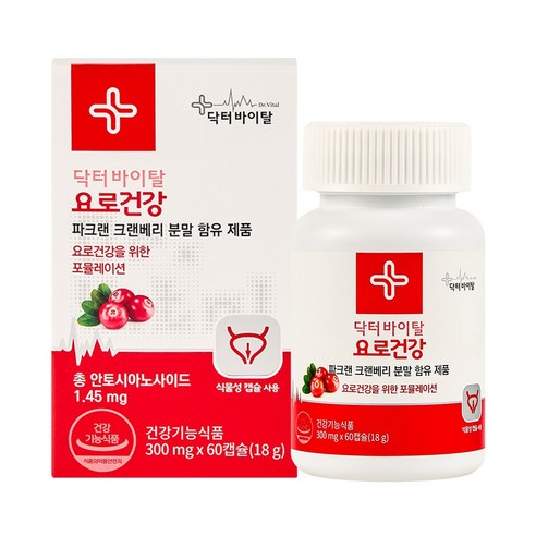 닥터바이탈 요로건강 크랜베리 방광영양제 18g, 60정, 1개 60정, 1개