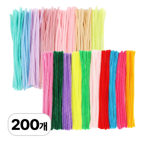 로멀리 레인보우 모루철사 17색, 200개, 혼합색상