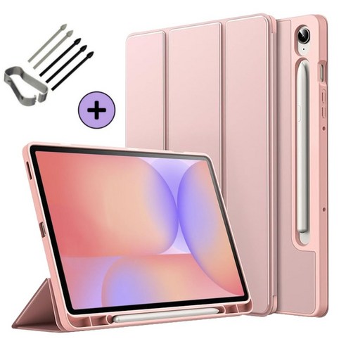 케이스나라 갤럭시탭 S10 Lite 라이트 호환 S펜슬 수납 케이스 보호 북커버 SM-X400 X406N, 베이비핑크, 1개