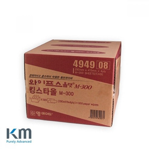 산업용 킹스타올 중형 휴지 와이퍼 494908 300매 58249PC 1(pc) - 빗자루/쓰레받기 | 쿠팡