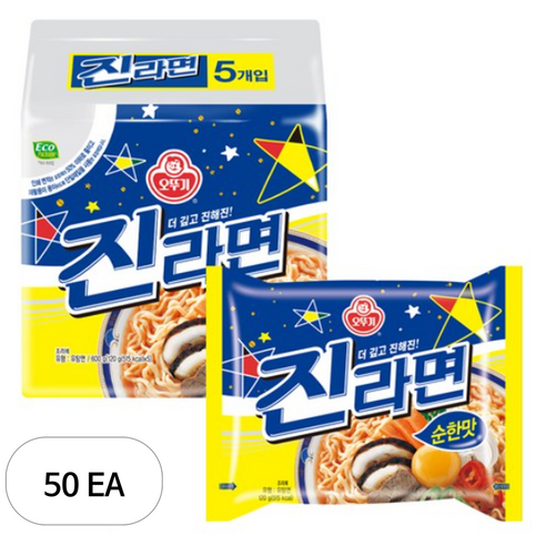 오뚜기 진라면 순한맛 120g, 50개