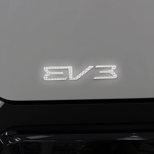[오카] 2025 EV3 호환상품 리어 레터링 반사 포인트 튜닝 스티커, 1세트, 화이트
