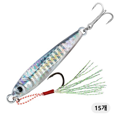 치승 오색 메탈지그 농어 삼치 우럭 배스 갈치 볼락 고등어, LSY-1, 15개, 40g