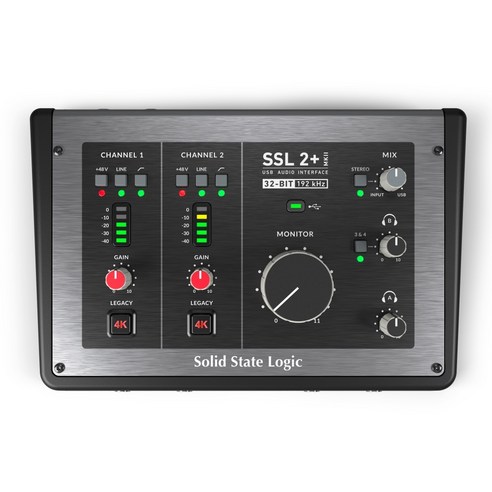 [기어라운지 정품] Solid State Logic SSL 2+ MKII 홈레코딩 스튜디오 USB 오디오 인터페이스 (4K 버튼 지원)