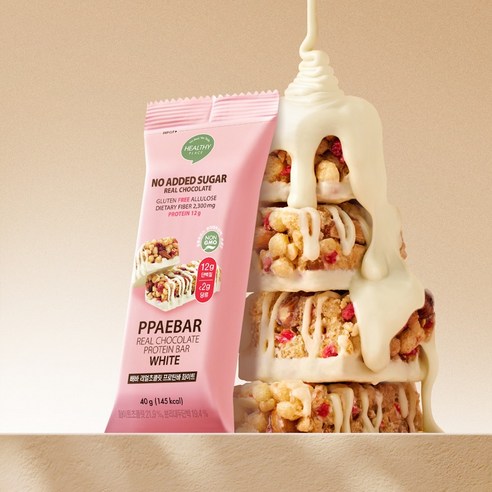 제로슈가 프로틴바 빼바 리얼초콜릿 프로틴바 화이트 360g, 1개 이미지 2