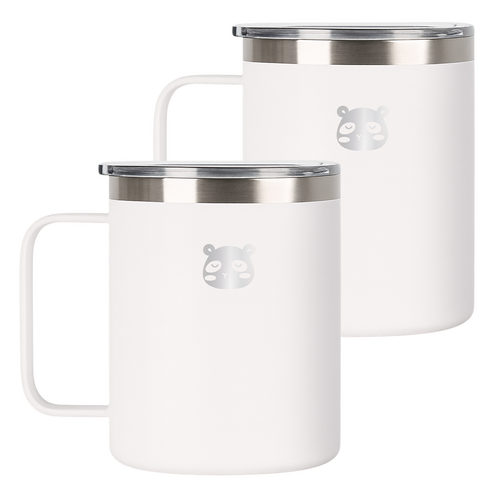 믿추 스텐 머그컵 텀블러 보온보냉, 화이트, 400ml, 1개