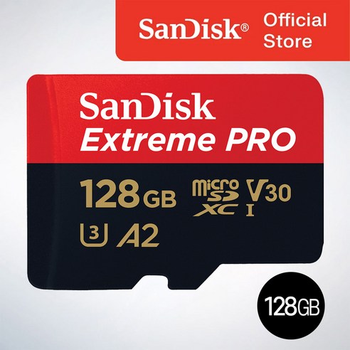 샌디스크코리아 공식인증정품 마이크로 SD카드 익스트림 프로 QXCD 128GB ( SD 아답터 포함 ), 1개