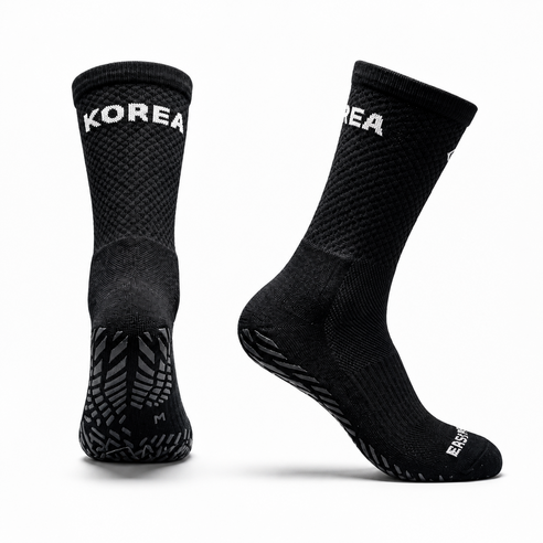 이지로치 논슬립 양말 축구 풋살 국가대표 하프삭스, 1개, 엘리트 국대 KOREA 블랙