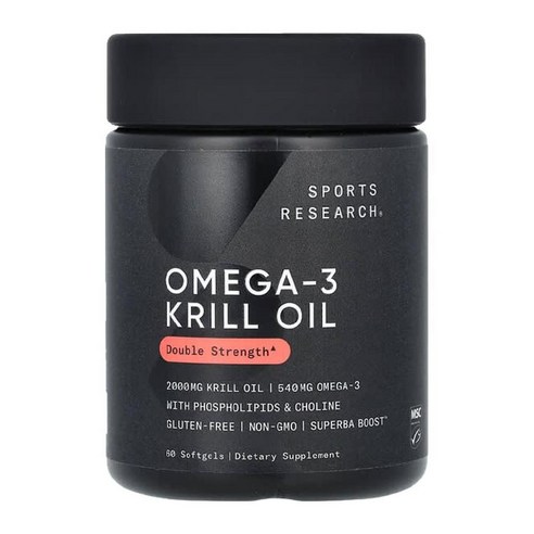 스포츠리서치 오메가3 크릴오일 2000mg 60정 더블스트랭스 Omega3 KrillOil