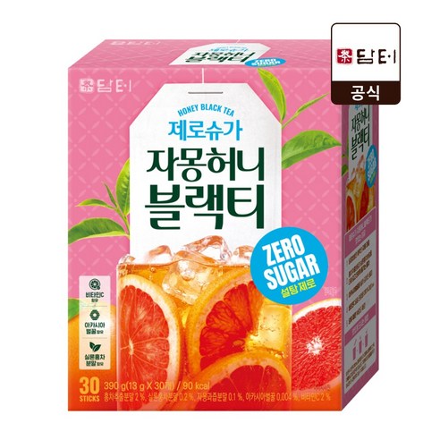 담터 자몽허니블랙티 제로슈가, 1개, 30개입