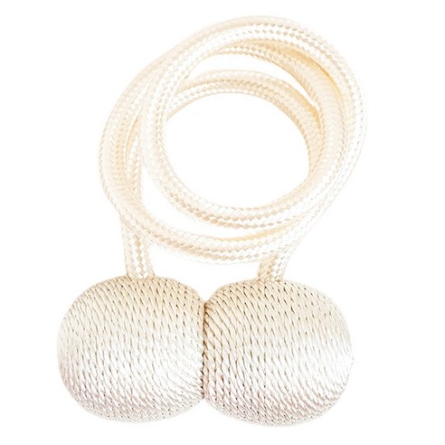 민스리빙 자석 커튼 타이백 볼 3 x 45 cm, 크림화이트, 4개