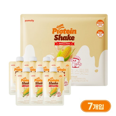 얌비티 얌프로틴 쉐이크 스윗콘맛 7p, 224g, 1개