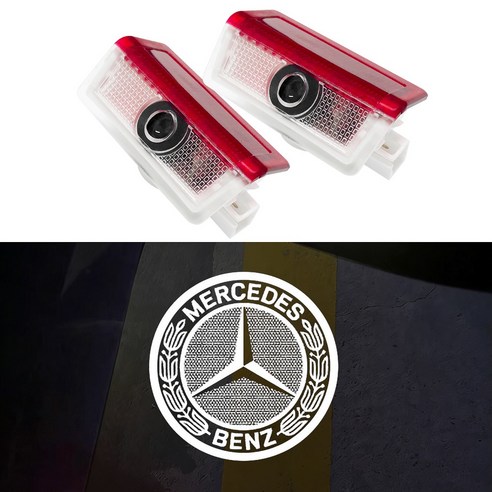 벤츠 도어라이트 LED 웰컴라이트 | AMG 도어등 C E GLA GLC GLE GLS W204 W205 W213, 2개, 회색밀이삭