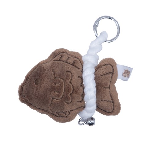 쫀붕 붕어빵 액막이 가방고리 키링, 1개, 다크브라운, 8cm