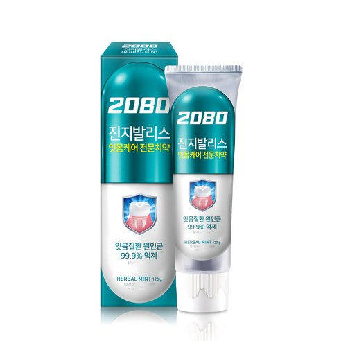 2080 진지발리스 허벌민트향 치약, 120g, 1개