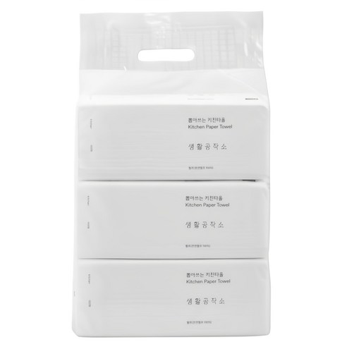 생활공작소 뽑아쓰는 천연펄프 키친타올 100매, 3개 실사용 후기 | 효과 있을까? - 상품 이미지 1