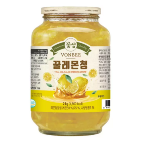 꽃샘 본비 꿀레몬청 2kg, 1개입, 1개