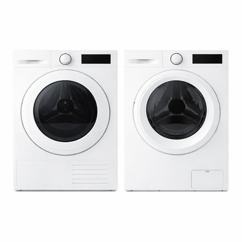 삼성전자 9kg 드럼 세탁기+건조기 직렬설치 DV90TA040KE+WF40F09M0Y 키트 포함 삼성 설치 지원, 화이트, 병렬설치