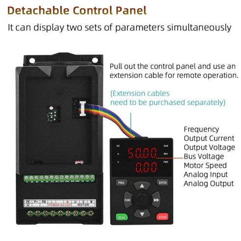 LED VFD 220V/380V 1상 3상 0.75KW ~ 3KW LED 디스플레이 주파수 변환기 가변 속도 드라이브 인버터 ...