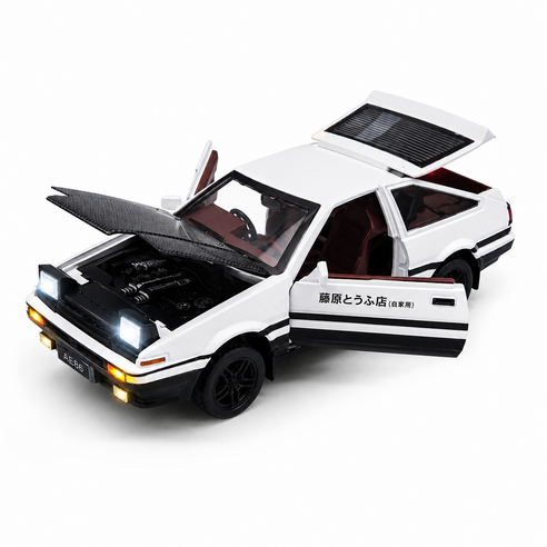 다이캐스트 1:32 하치록 AE86 모델 합금 풀백 자동차 모형, 1개