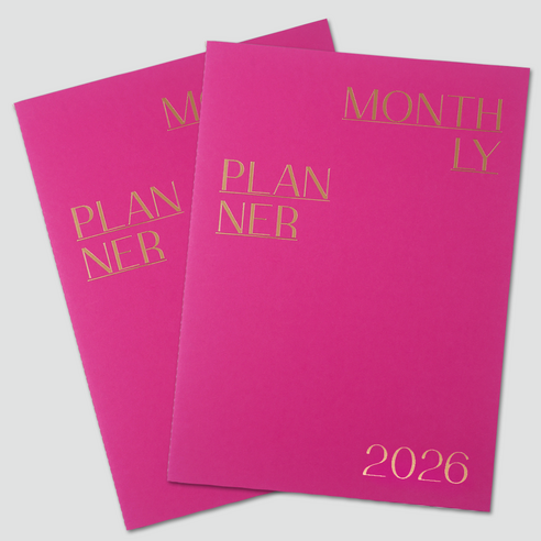 [무딘취향] 2026 먼슬리플래너 날짜형 A4 2개, 비바 마젠타