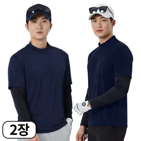 디퍼디 남성 프리미엄 냉감 반목 쿨티 쿨토시 일체형 티셔츠 스포츠 골프웨어 등산 작업복 2장세트