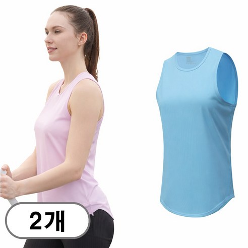 차쿠 1+1 여성 러닝 나시 메쉬 민소매 마라톤 조깅 달리기 나시 시원한 쿨 조끼