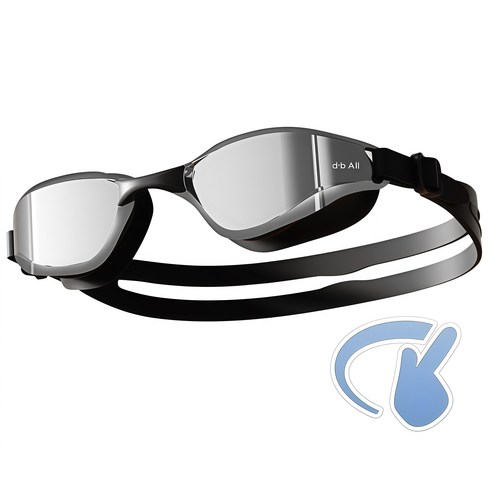 디브올 최신기술 나노코팅 지속적익 김서림방지 미러 수경, 1개, 블랙