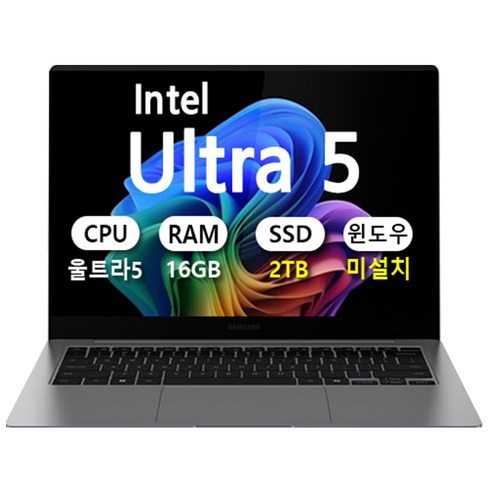 삼성 갤럭시북5 프로 14인치 인텔 울트라5 사무용 학생용 고해상도 AI 노트북, NT940XHZ-A51A / NE, Linux, 16GB, 2TB, 그레이