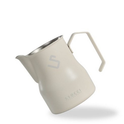 SSOCCI (쏘치)프리미엄 스팀피처 밀크저그 350ml (베이지화이트), Beige Whit..., 1개