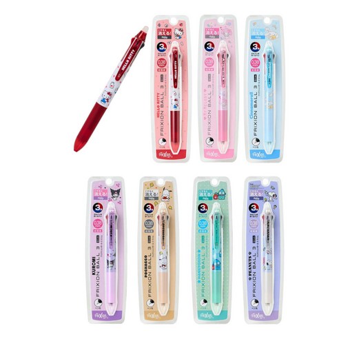 산리오 지워지는 파일롯트 3색펜 0.38mm, 포차코, 1개