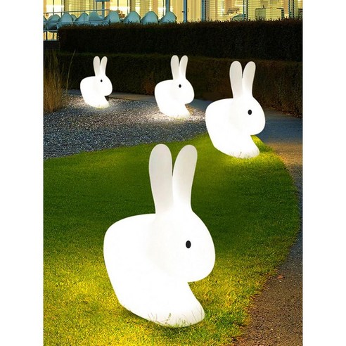 라운지클럽 의자 토끼 디자인 램프 조형물 야외 LED의자, 전구색, 1개