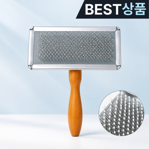 빅카우 고무헤드 강아지 고양이 브러쉬 빗, 1개