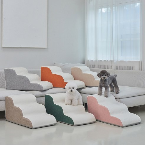 슈퍼펫 강아지계단 논슬립 슬개골보호 미끄럼방지 3단 커브 스텝 이미지 2