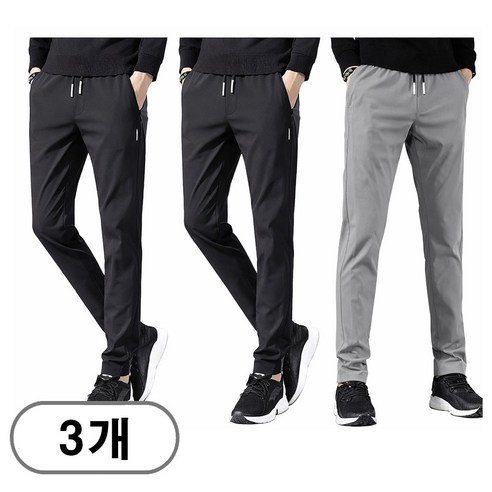 차쿠 1+1+1(3p) 남성 여름 봄 스판바지 일자 슬랙스 츄리닝 캐주얼 바지 트레이닝 바지 빅사이즈 중년 작업복 바지