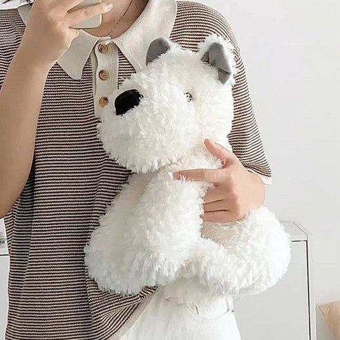 허니잼 귀여운 강아지 봉제인형 하일랜드 테리어 동물 애착인형, 1개, 34cm