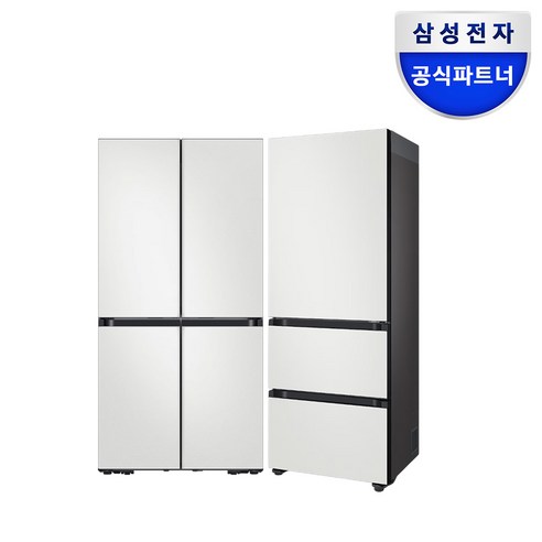 삼성 비스포크 키친핏 냉장고 김치냉장고 세트 RM70F63R2A+RQ33DB74C1AP01 코타화이트