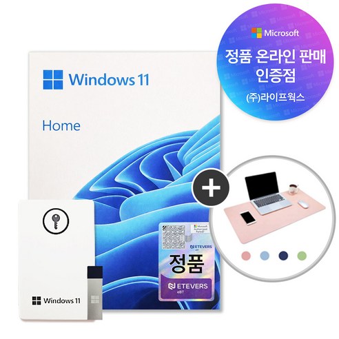 [한국정품인증점] 마이크로소프트 윈도우11 Home FPP 처음사용자용 정품인증키 USB 포함 MS Windows11 Home + 마우스 장패드, 윈도우11 Home (HAJ-00095 )