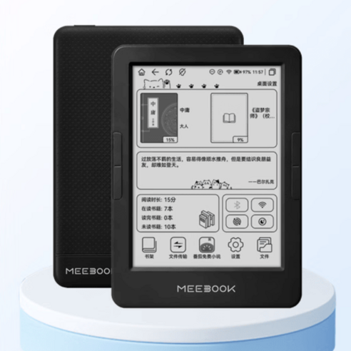 [CTK] 미북 MEEBOOK E6 전자책 이북리더기 6인치 300PPI 잉크스크린 터치스크린 리모컨 AI리더기, Wi-Fi, 블랙
