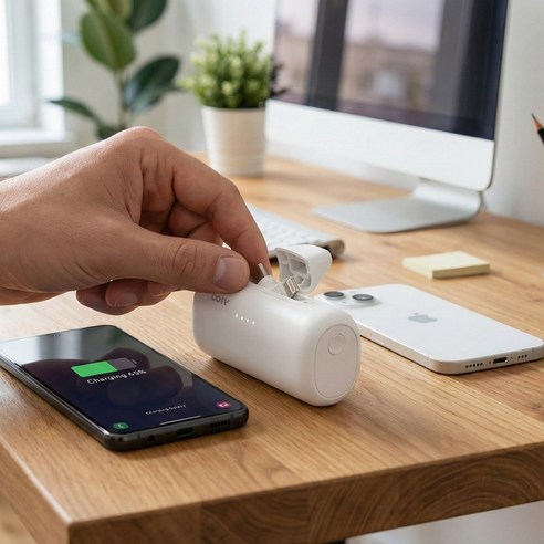 COIV 2in1 PD 22.5W 도킹형 5000mAh 고속충전 보조배터리 이미지 3