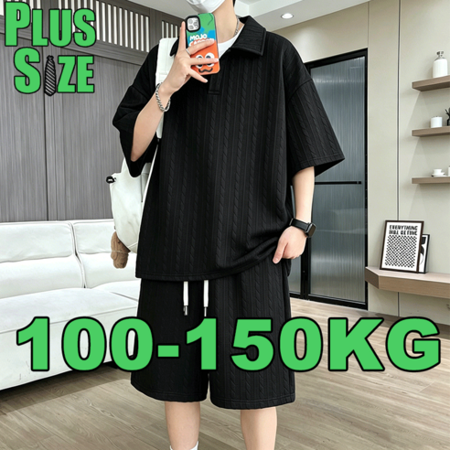 빅사이즈 남자 트레이닝세트 5XL 6XL 7XL 8XL 오버핏 반팔 반바지 세트