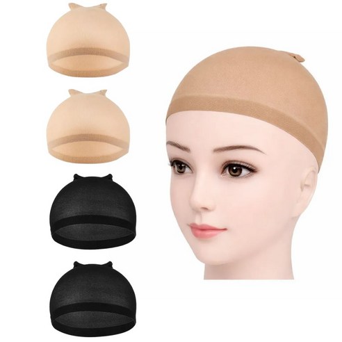 세일왕 헤어 가발망 머리망 통기성 스판, 4개, 스킨,블랙 4개, 스킨,블랙