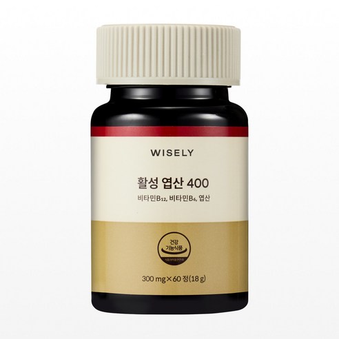 와이즐리 혈액건강 특허받은 활성형 엽산, 60정, 1개 60정, 1개