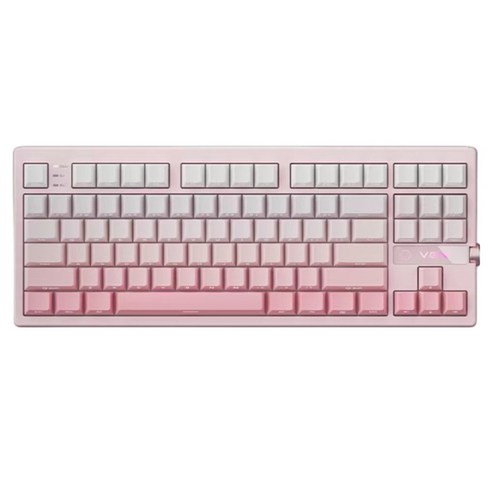 브이지엔 V87 V2 RGB 플래그십 커스텀 87키 3모드 유무선 기계식 키보드, 제조사축, 바람축, 핑크