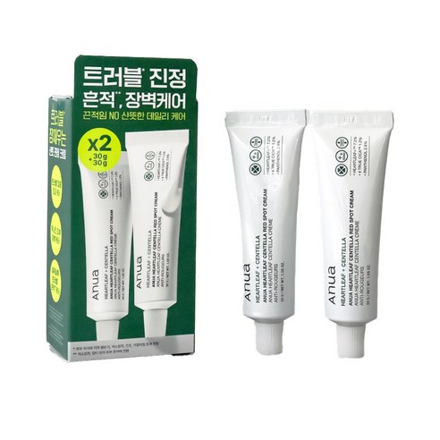 아누아 어성초 센텔라 레드 스팟 크림, 2개, 30g