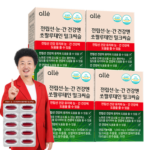 쏘팔메토 전립선 건강 눈 건강 간 밀크씨슬 루테인 소팔메토 소팔매토 남성 레드 알레 영양제, 4개, 30정