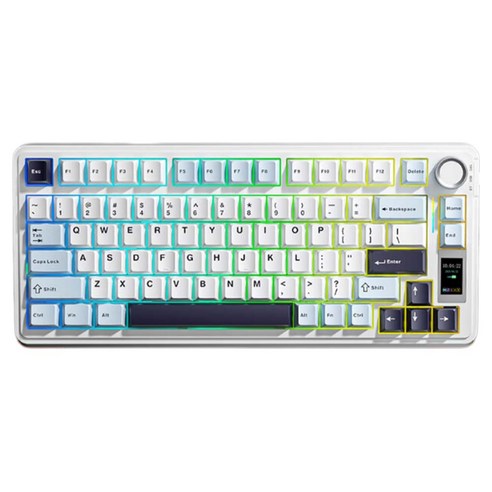 AULA S75 프로 RGB 80키 3모드 유무선 커스텀 기계식 키보드, 라이트 블루, 세이야축, 제조사축